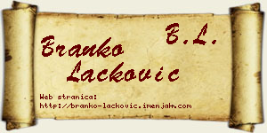 Branko Lacković vizit kartica